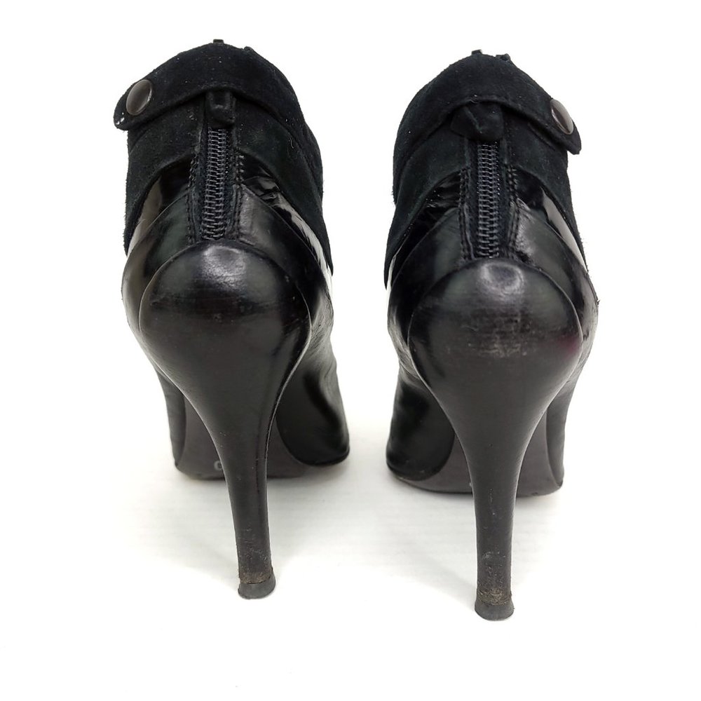 Costume National Black Leather Suede Button Heels Made in Italy - Picture 4 of 8